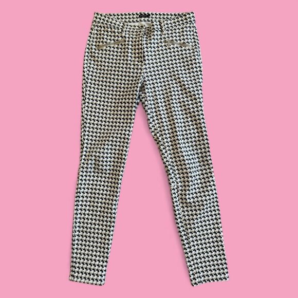 J MCLAUGHLIN Cream Houndstooth Patterned Ankle Pants Size 4 - Picture 1 of 9